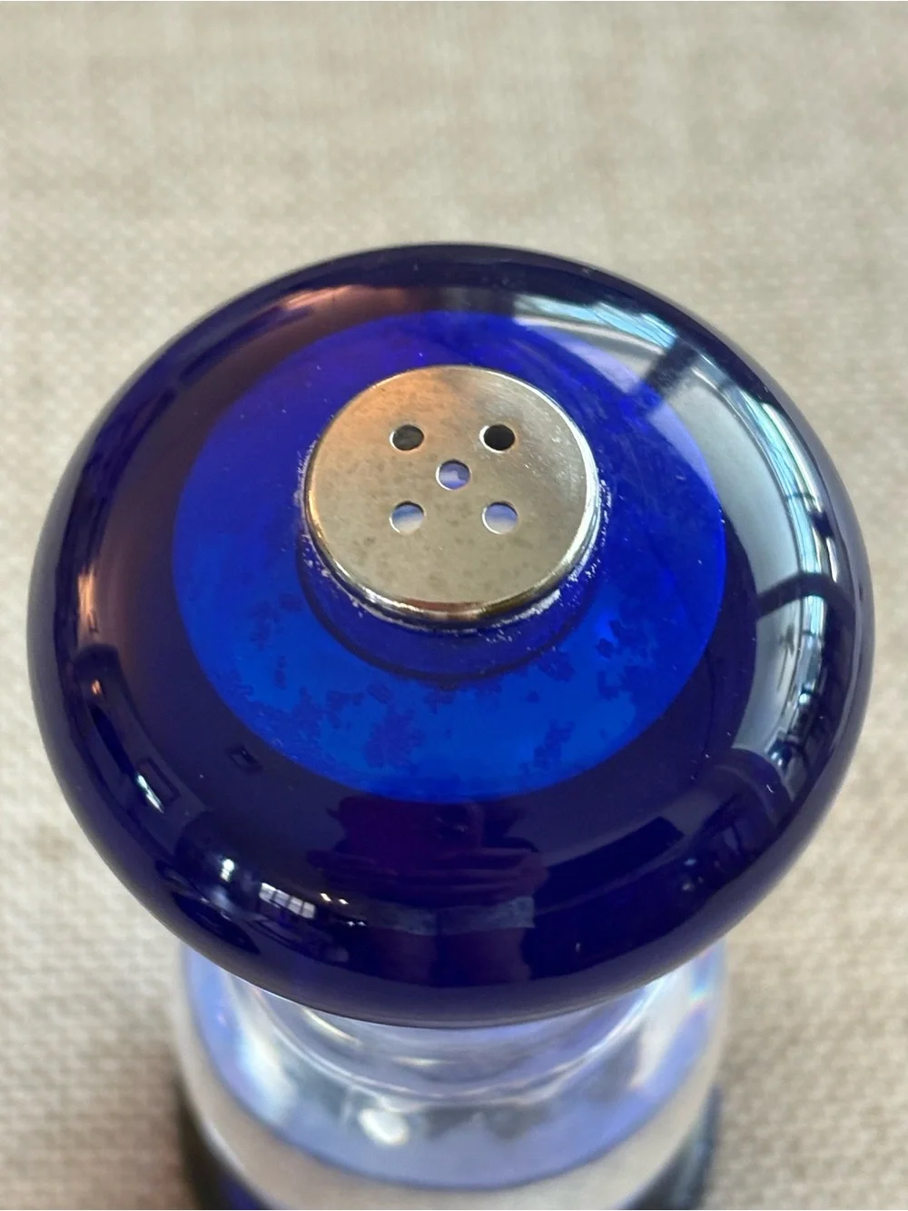 Vintage Olde Thompson Cobalt Blue Salt & Pepper Mill Set 5.5”